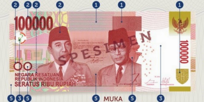 Uang Indonesia Rp.100 Ribu Terbaru 17 Agustus 2014