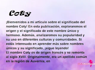 significado del nombre Coty
