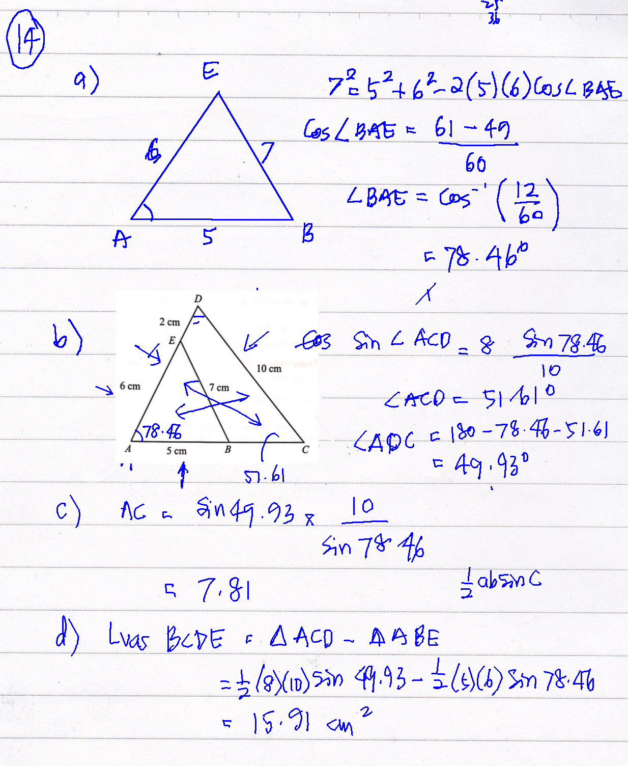 Contoh Soalan Add Math Tingkatan 4 Penyelesaian Segi Tiga