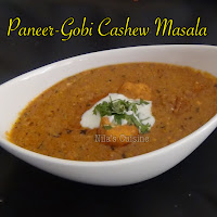 Paneer Gobi Cashew Masala / Restaurant Style Paneer Cauliflower Cashew Curry 