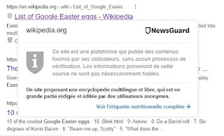 Service de crédibilité par le service NewsGuard.