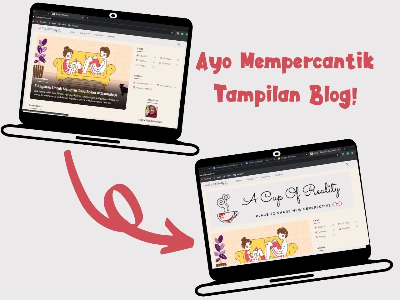 before after mempercantik tampilan blog