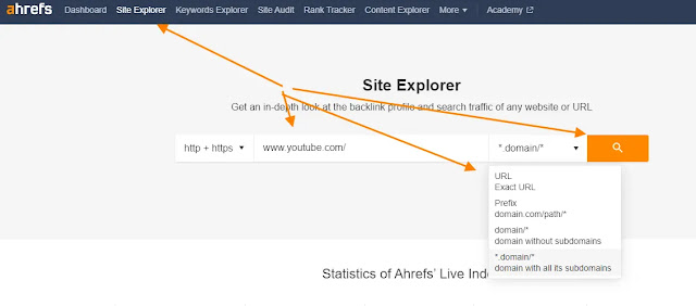 أداة Site Explorer