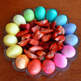 Easter Eggs on vintage egg tray