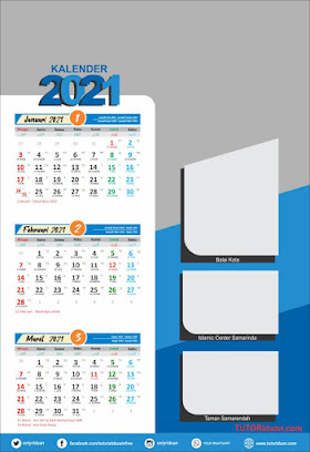  Desain  Kalender  Dinding 2021  dengan CorelDraw Free CDR  