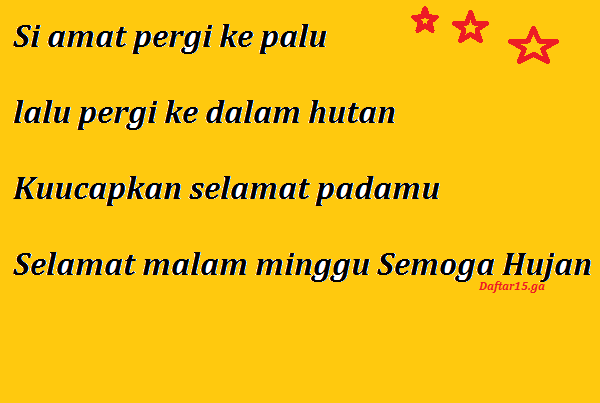 Pantun Selamat Malam Minggu Lucu