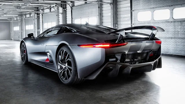 Jaguar C-X75 Hybrid supercar prototype rear