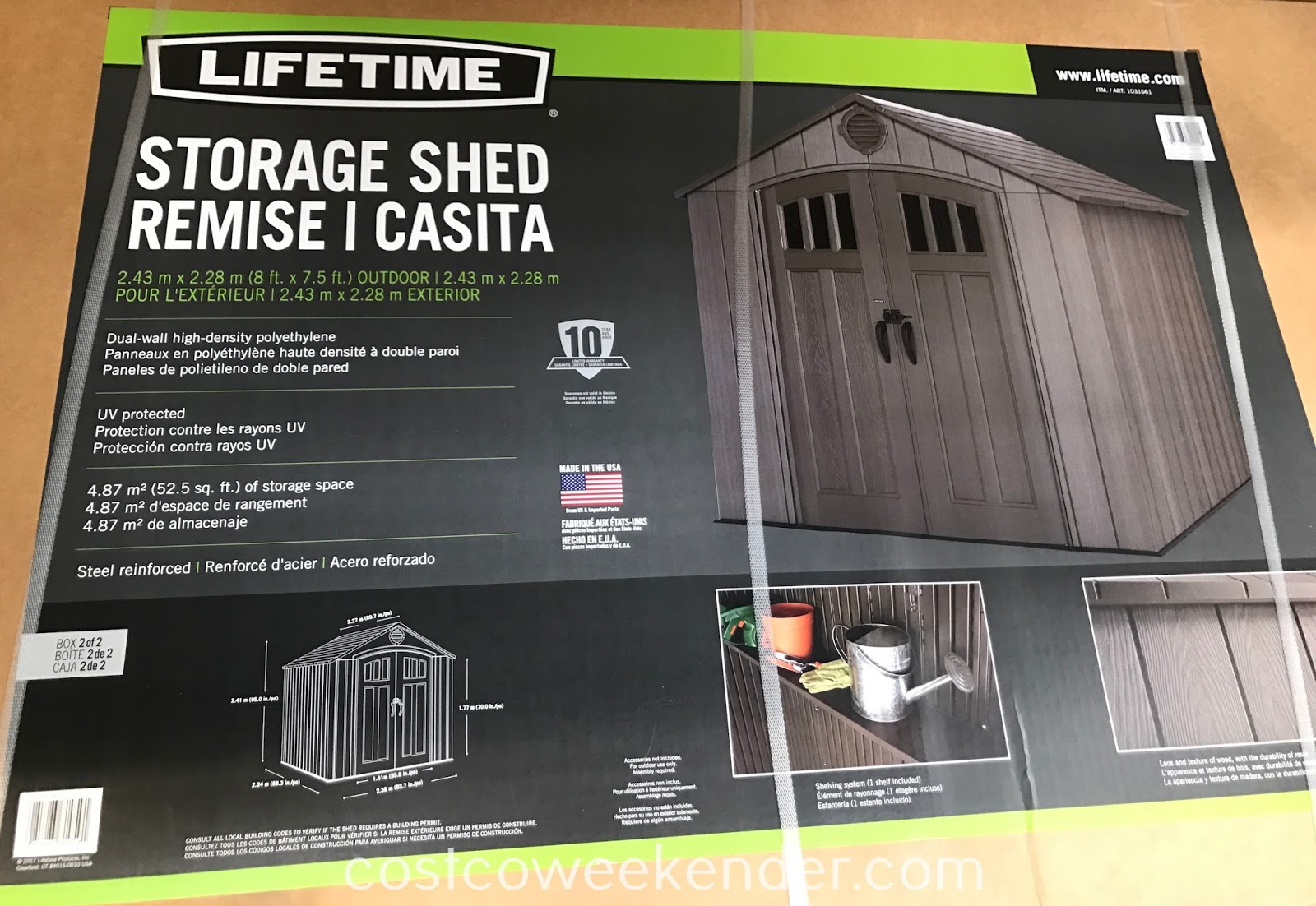 Lifetime Products Resin Outdoor Storage Shed Costco 
