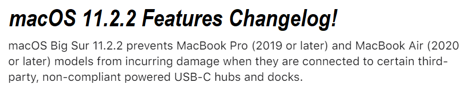 macOS 11.2.2 Changelog