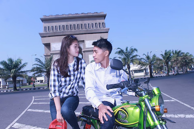 Foto Modifikasi Honda CB Ijo Buat Pre Wedding, Kediri Gokil