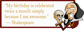 William Shakespeare celebrates his birthday twice in April