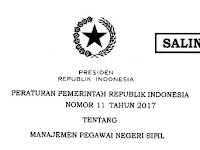 PP Nomor 11 Tahun 2017 Tentang Manajemen PNS