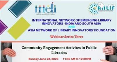 Asia Network of Library Innovators foundation Webinar Series Three on Community Engagement Activities in Public Libraries  28 June 2020