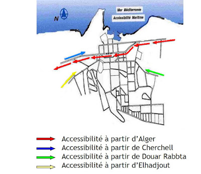 Carte d'accessibilité de la ville de Tipasa