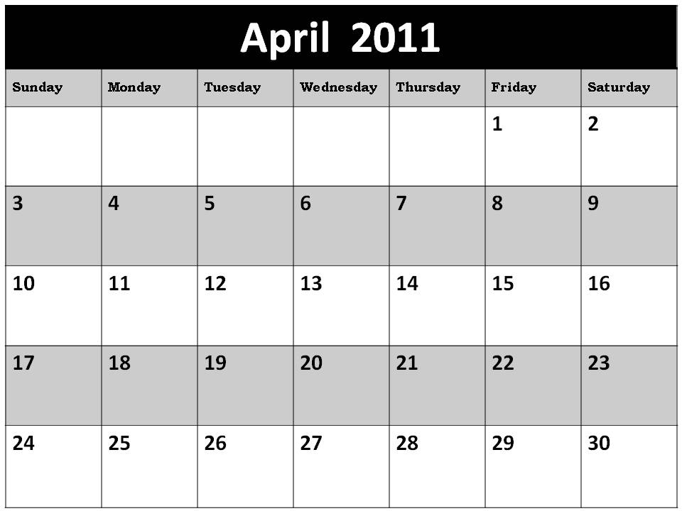 calendar april 2011. Calendar+april+2011