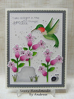 Take delight in the small things by Andrea features Hummingbird by Newton's Nook Designs; #inkypaws, #newtonsnook, #birdcards, #springcards, #cardmaking