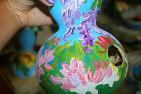 Painting Birdhouse Gourds