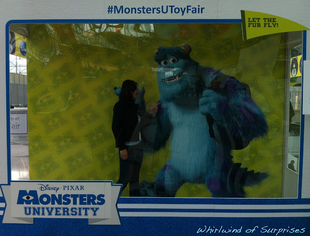 Getitng my picture with Sulley after we found the photobooth the next day, #MonstersUToyFair, Monsters University preview