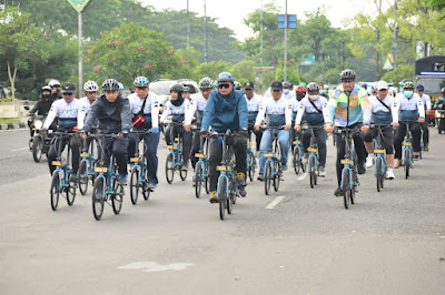 Polresta Sidoarjo Sapa Masyarakat Sambil Gowes