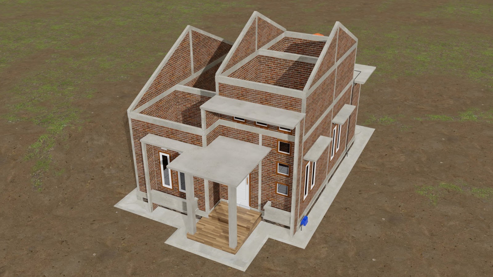 Desain Dan Denah Rumah Minimalis 57m2 2 Kamar