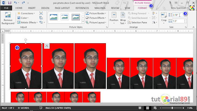 Cara print pas photo langsung di word sesuai ukuran asli + video