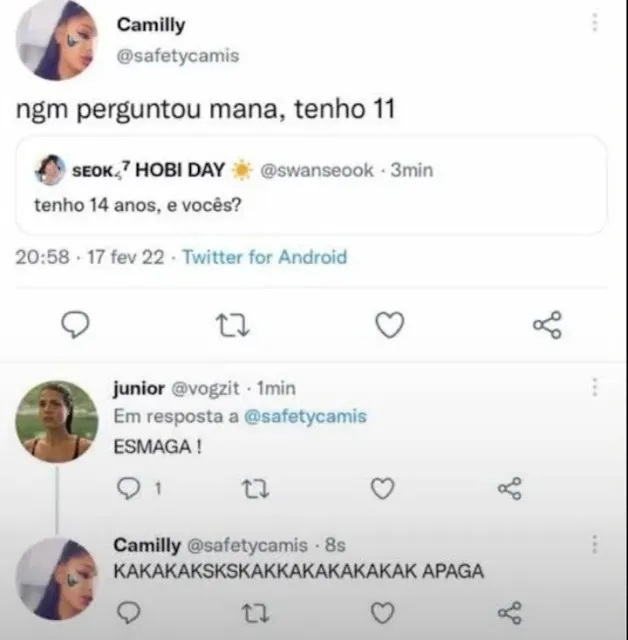 ninguém perguntou mana tenho 11 esmaga twitter tweet