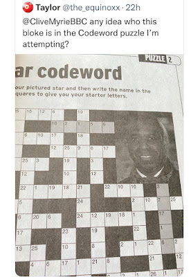 Clive Myrie Codeword Puzzle Tweet