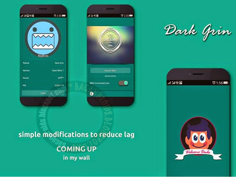 BBM Mod Dark Grin Apk Versi Terbaru nda Wete'ef