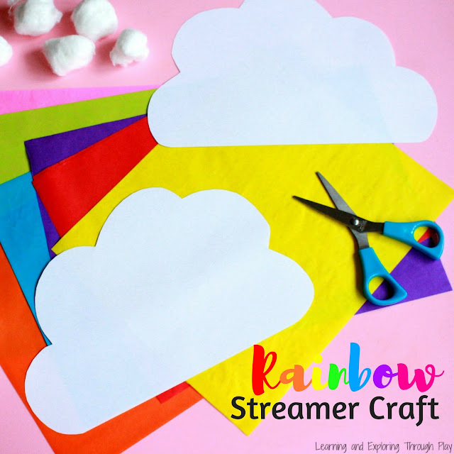 Rainbow Streamer Craft. Rainbow Crafts for Toddlers and Preschoolers.