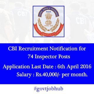  cbi recruitment notification