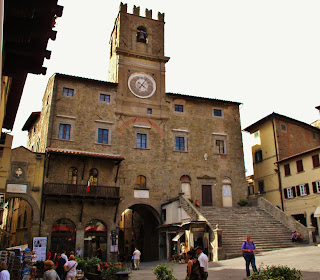 The Medieval Clocktower in Piazza Signorelli, Cortona, Italy