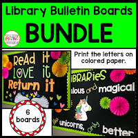 Bulletin board ideas for your school library.