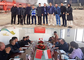 DPC INSA Jaya Kunjungi Galangan Taizhou Fangxing Shipbuilding Co. Ltd. China, Ikuti Pembahasan Kerjasama Pembangunan Kapal Nukkuwatu Group