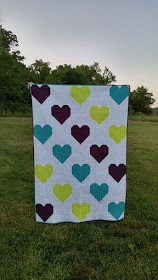 Modern heart quilt for Orlando