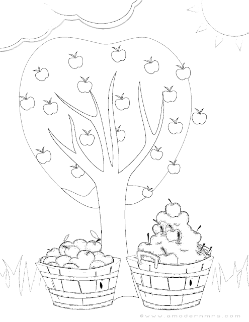 Download Apple Orchard Page Coloring Pages