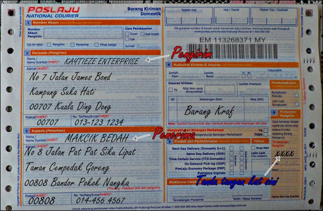 Cara Pos Surat Berdaftar Pos Malaysia