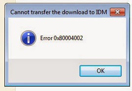 Cara Mengatasi IDM Error 0x80004002 Windows 7