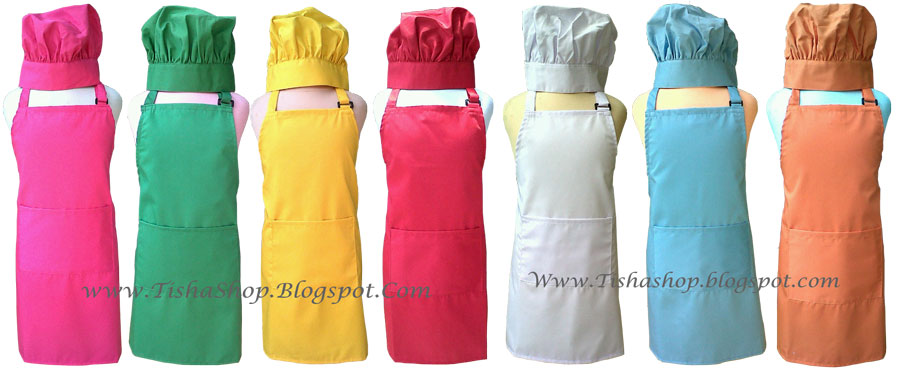 Tisha Shop CELEMEK APRON TOPI KOKI DRILL