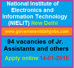 NIELIT RECRUITMENT 2016 APPLY ONLINE FOR 94 JR. ASSISTANT AND OTHERS POSTS