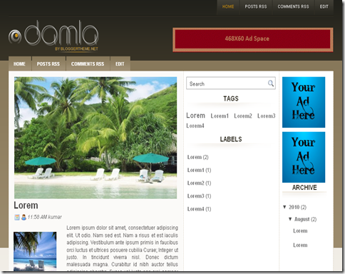 Damla Blogger Template
