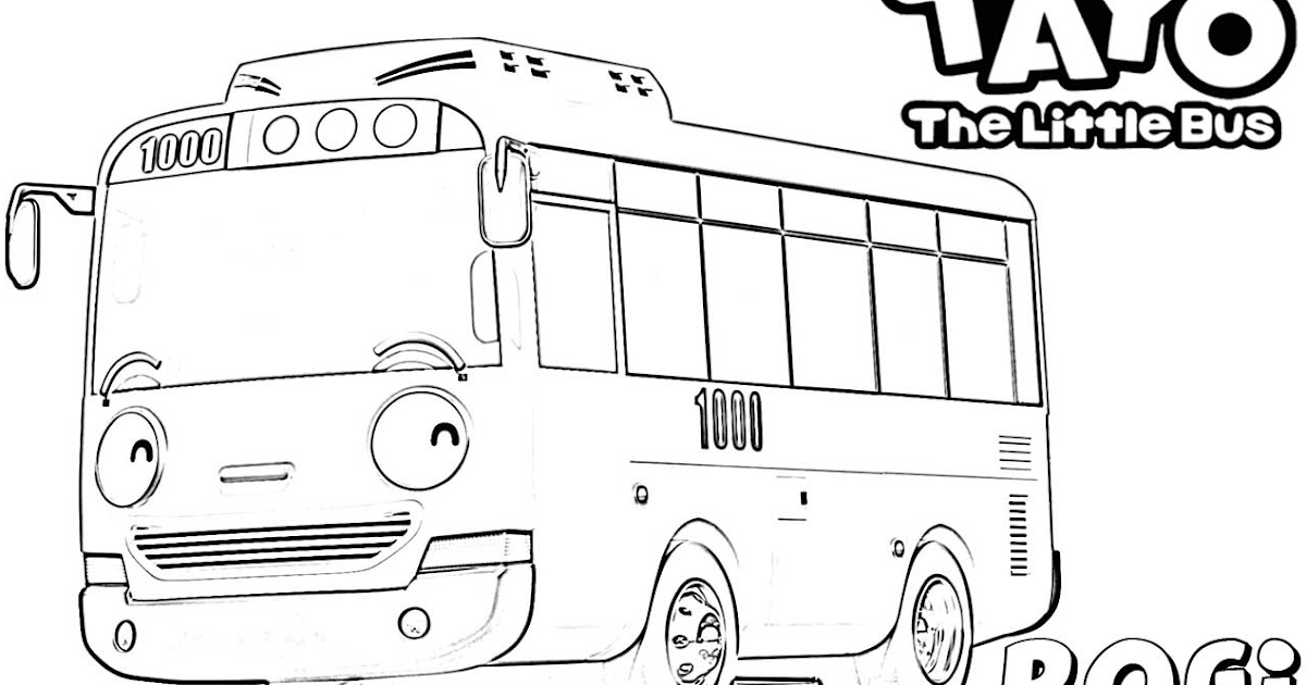 Gambar Mewarnai Tayo The Little Bus Bis Kecil Yang Baik 