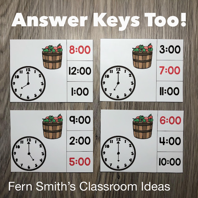 Click Here to Download This Time to the Hour Clip Cards Back to School September Bundle to Use in Your Classroom Today!