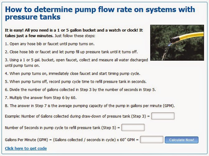 how to determine pump flow rate on systems with pressure tanks