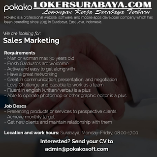 Latest Surabaya Job Vacancies in Pokako May 2019