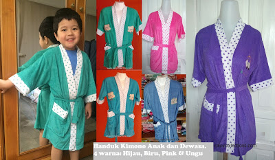 handuk kimono polos lis motif bintang kecil