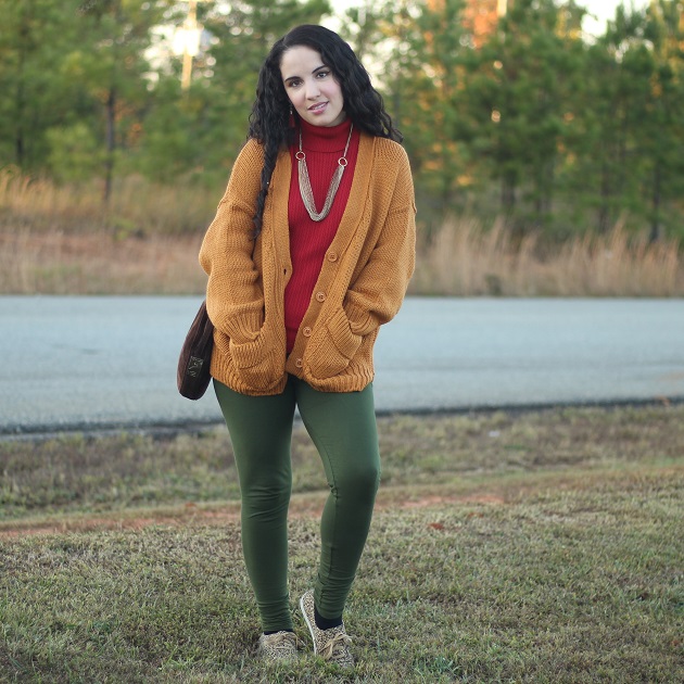 Kooding Oversized Fall Orange Sweater