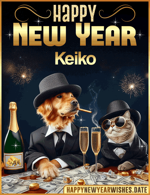 Happy New Year wishes gif Keiko