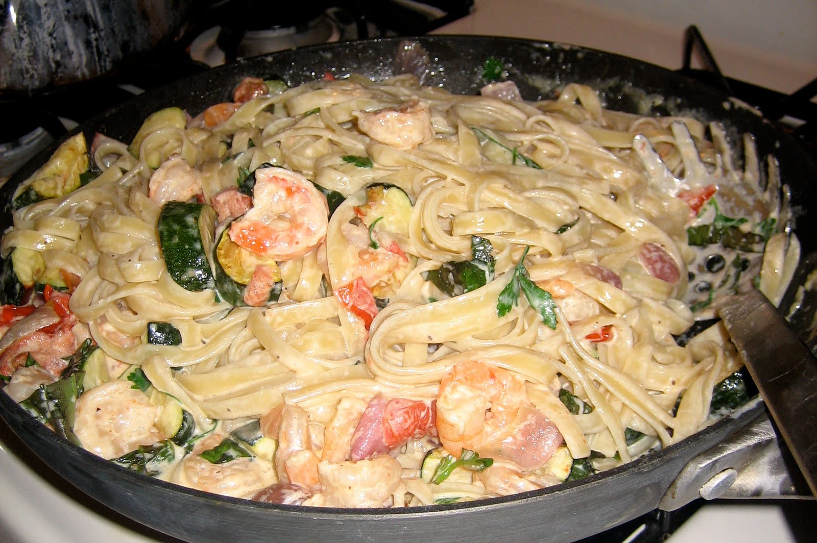 and butter vegetables pasta sauce for all until pasta of Combine every your the with ingredients spoon