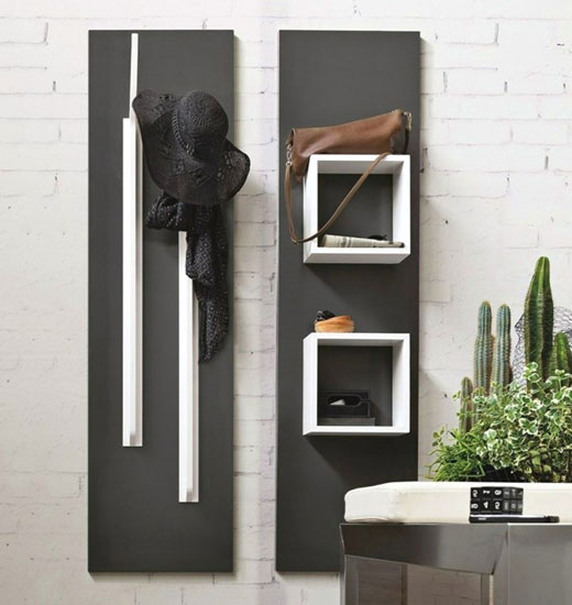 The furniture set for a small hallway is compact, usually limited by the necessary: ​​a small cabinet, a pedestal for shoes with a folding seat, an open hanger.