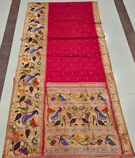 Half allover work paithani saree